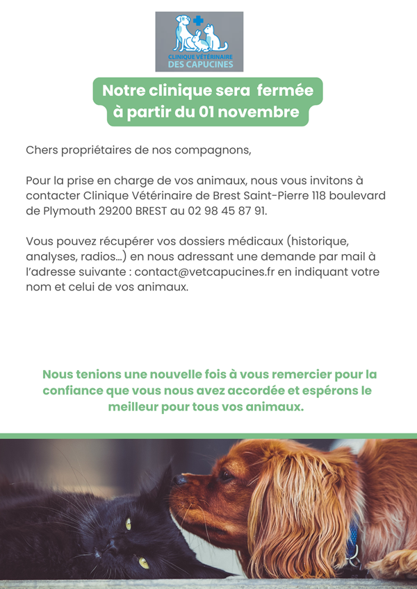 Information fermeture Clinique des Capucines